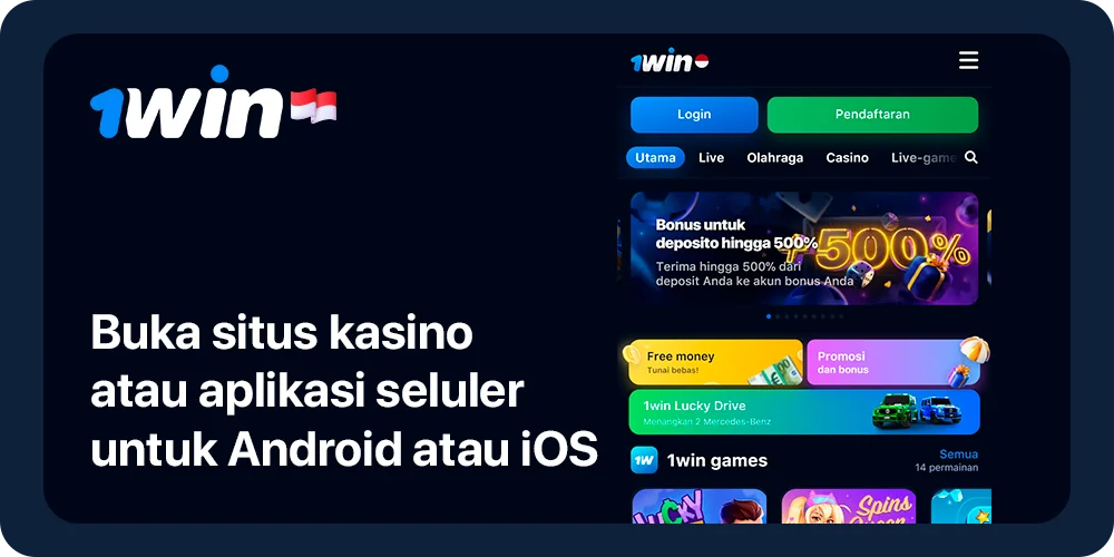 Buka 1Win untuk mulai bermain Aviator
