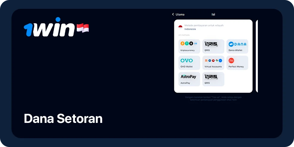Setor dana ke Profil Kasino 1Win untuk mulai bermain Aviator