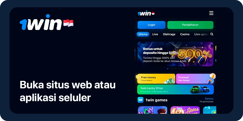 Buka Situs Web 1Win untuk menggunakan kode promo