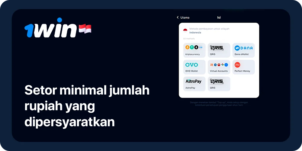 Setor setidaknya jumlah uang minimum - 1Win