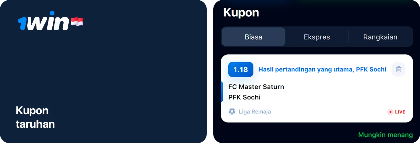 Kupon taruhan - 1Win Indonesia