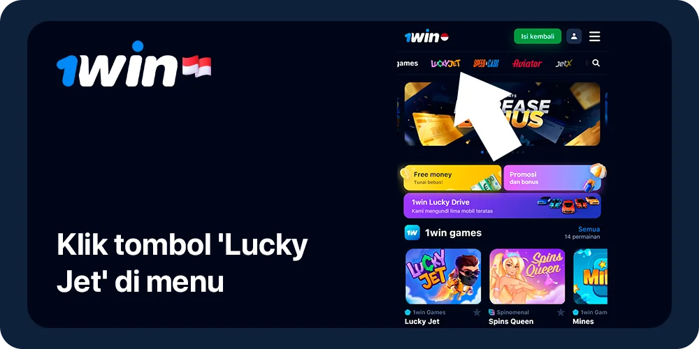 Klik 'Lucky Jet' pada Menu Utama 1Win