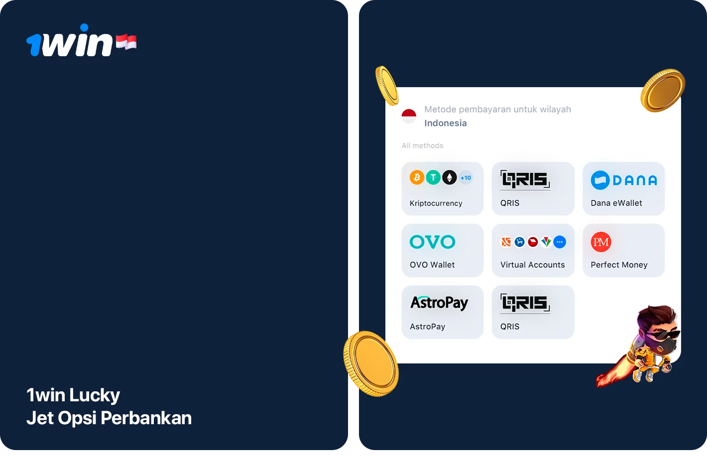 1Win opsi Lucky Jet Banking untuk Indonesia