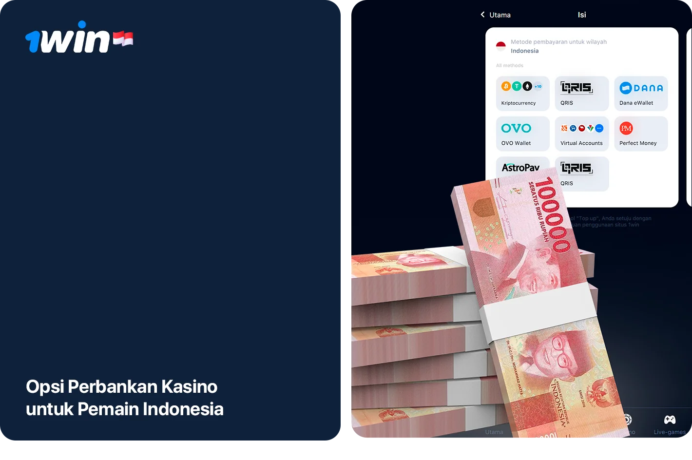 1Win Opsi Perbankan Kasino