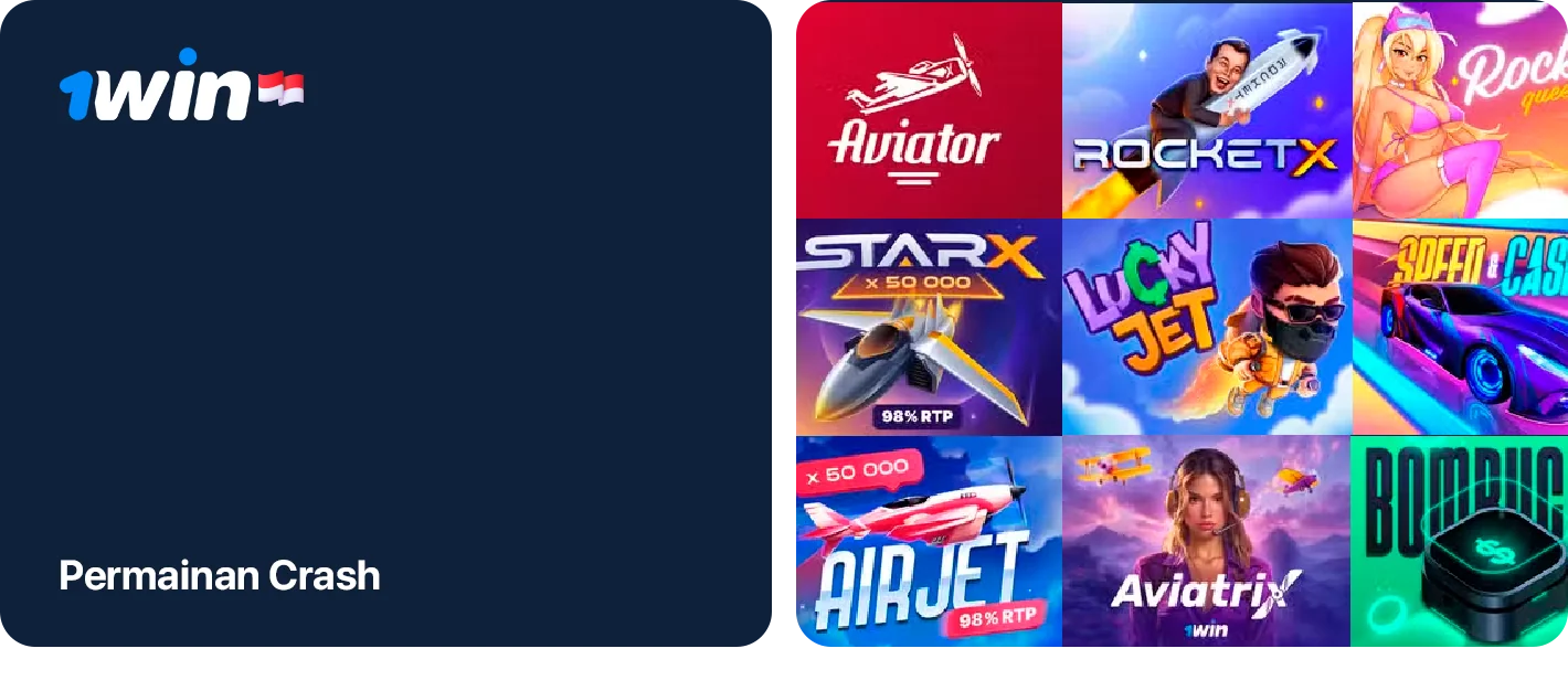 Crash Games adalah jenis permainan khusus di 1Win dimana pemain harus memasang taruhan sebelum permainan 'Crash'