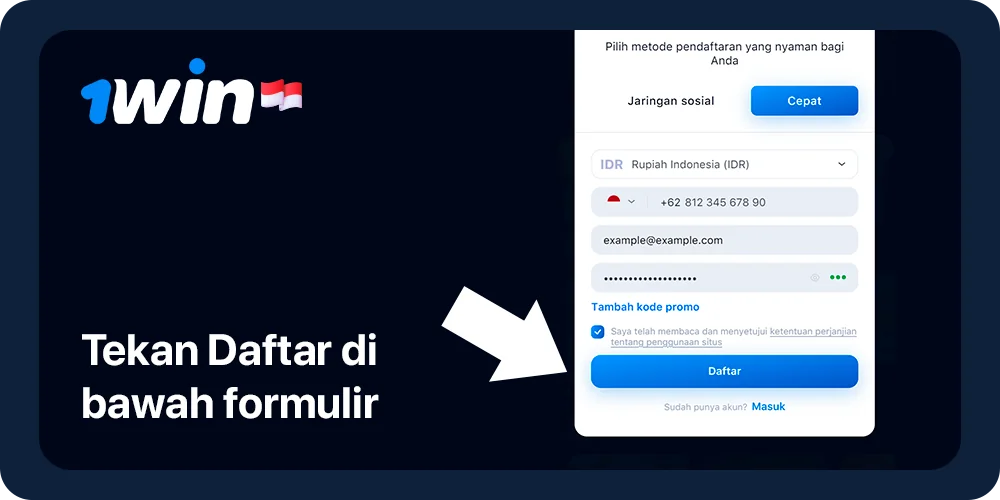 Selesaikan Pendaftaran 1Win