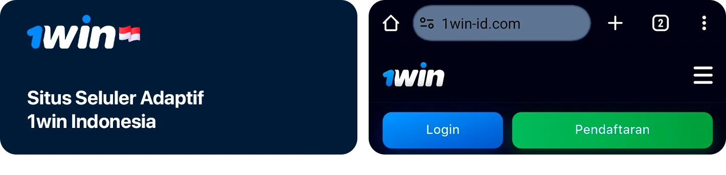 Anda dapat menggunakan 1Win Indonesia hanya dengan menggunakan browser ponsel Anda