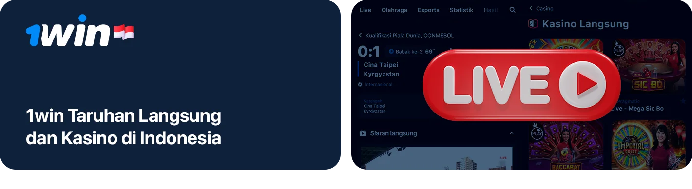 1Win Taruhan Langsung Indonesia dan Kasino Langsung
