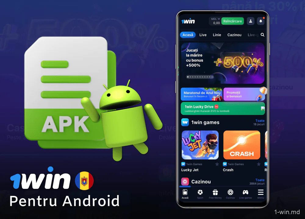 Aplicația 1win pentru dispozitive Android