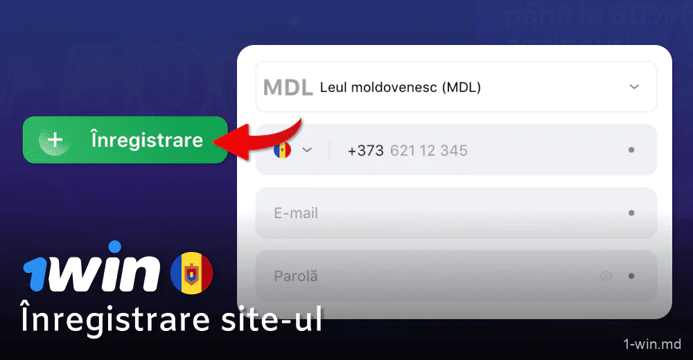 Accesați site-ul web 1win și înregistrați-vă un cont