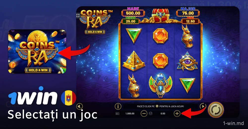 Alegeți un joc pe site-ul 1win Moldova