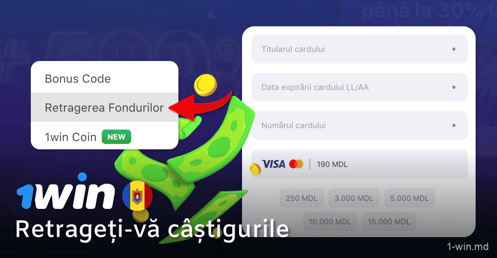 Retrageți-vă câștigurile la 1win Casino în Moldova