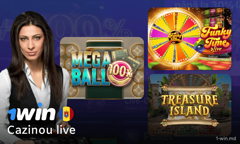 Jocuri de cazino cu dealer live la 1win în Moldova