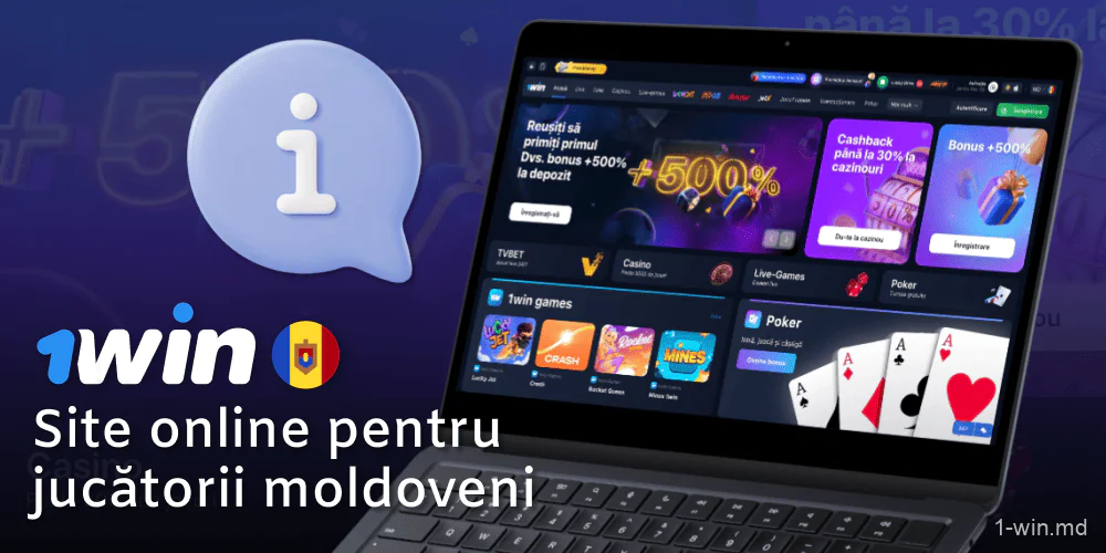 Informații principale despre site-ul cazinoului 1win din Moldova