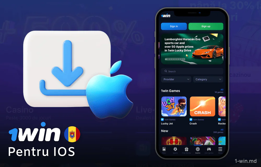 Aplicația 1win pentru dispozitive iOS pentru jucătorii moldoveni