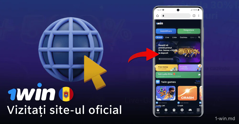 Deschideți site-ul web 1win