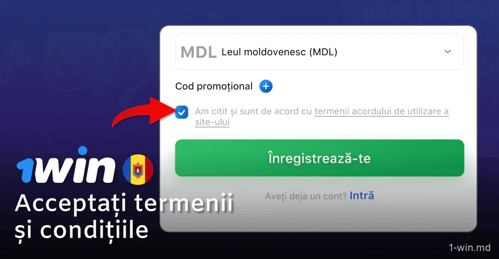 Acceptați termenii și condițiile 1win
