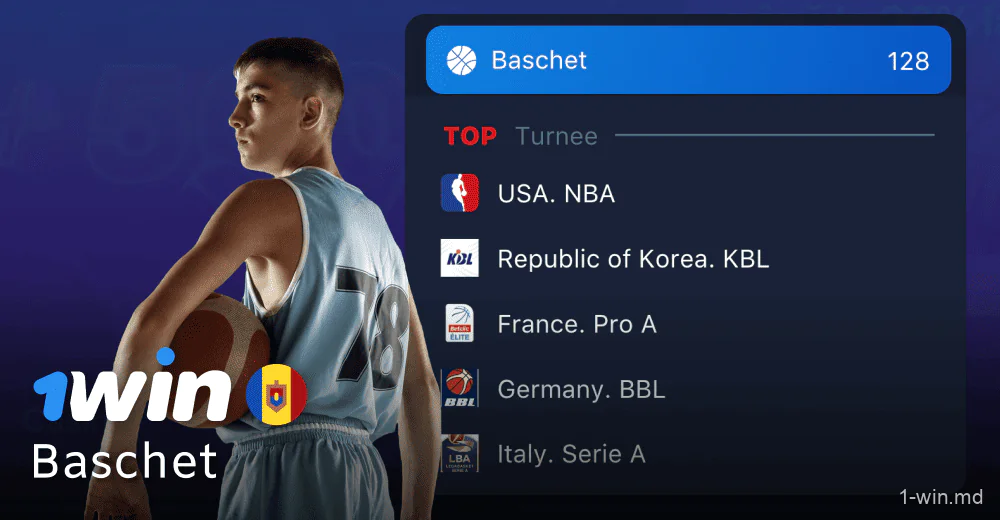 Baschet pariuri pe 1win în Moldova