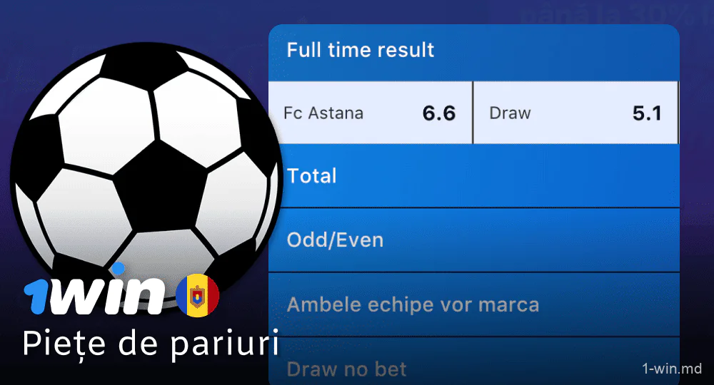 Piețele de pariuri în rândul jucătorilor 1win din Moldova