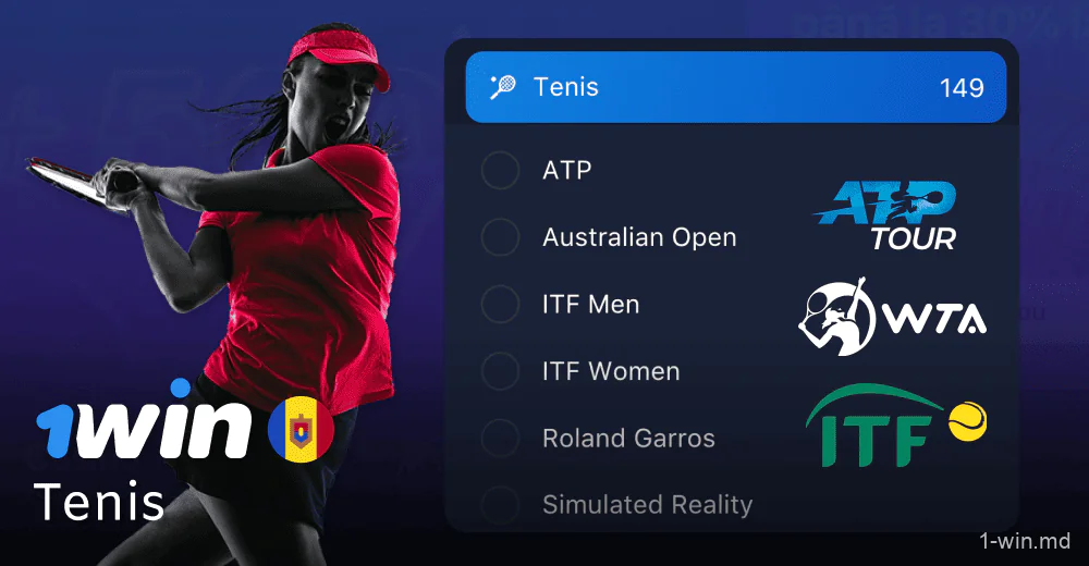 Pariuri de tenis pe 1win în Moldova